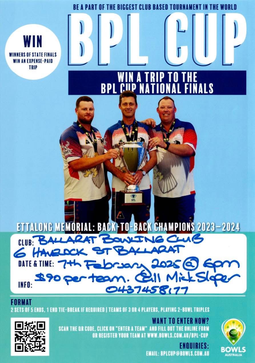 BPL Cup Qualifier flyer
