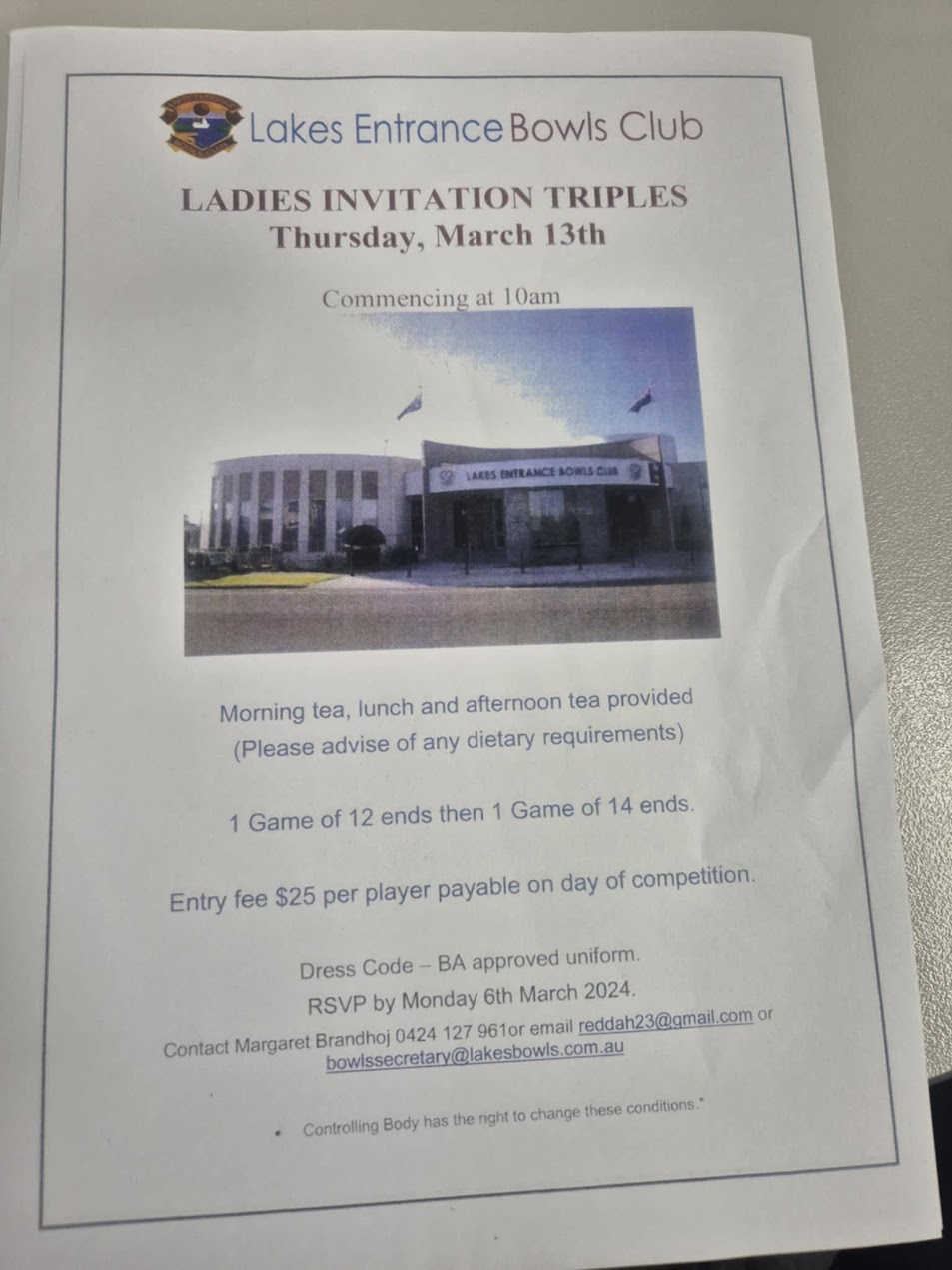 Ladies Invitational Triples