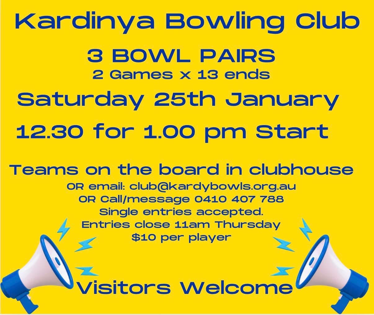Kardinya 3 Bowl Pairs
