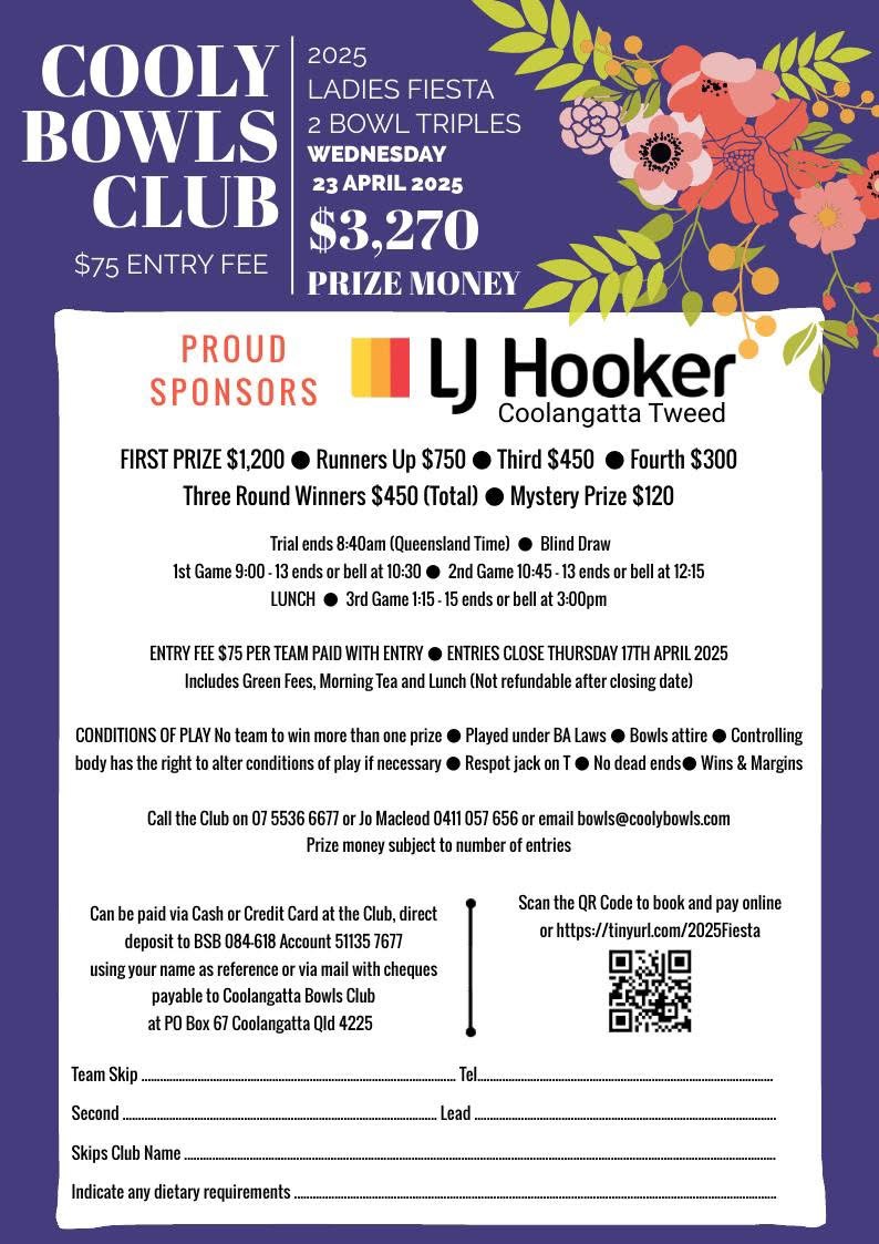 Ladies Fiesta Triples flyer