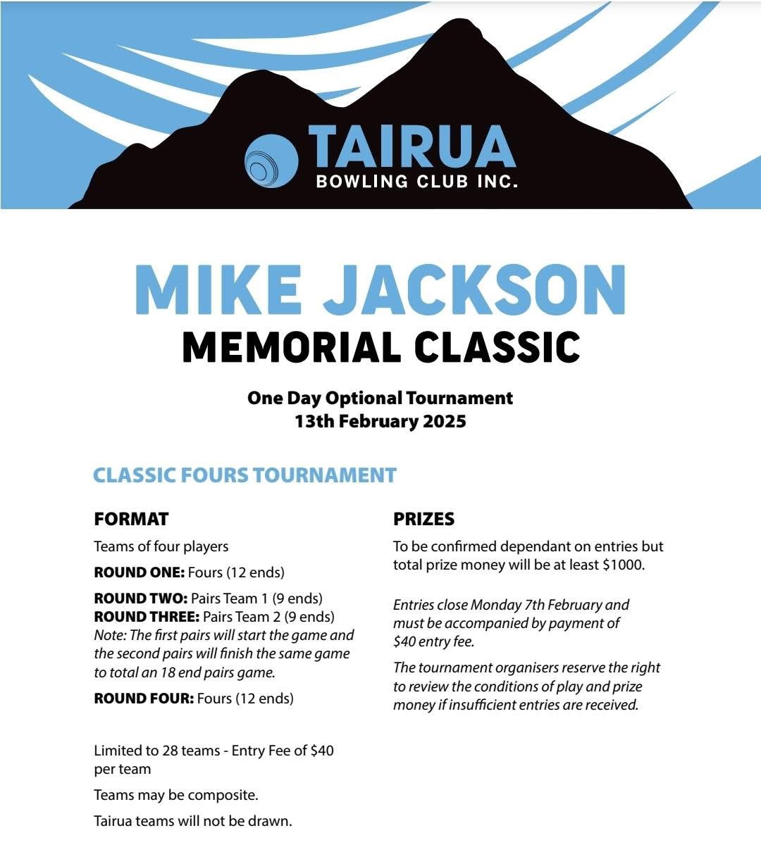 Mike Jackson Memorial Classic flyer