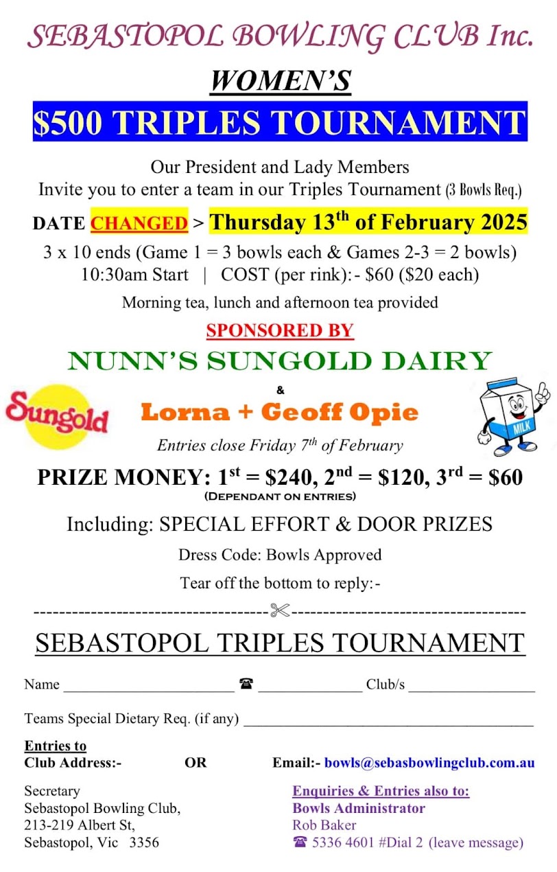 Womens $500 Triples flyer