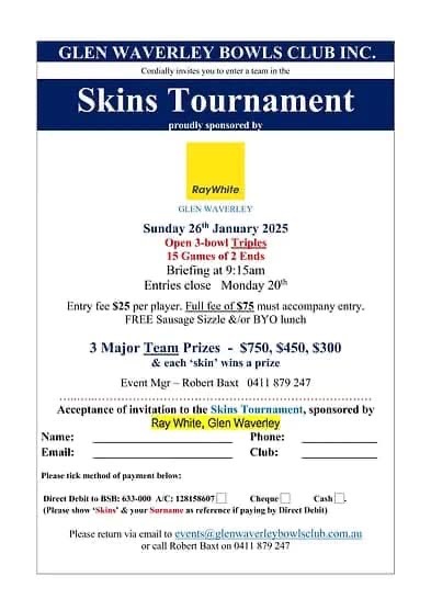 Triples Skins Tournament flyer