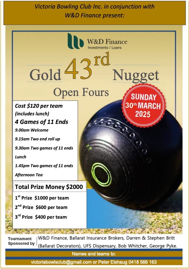43rd Gold Nugget Open Fours flyer