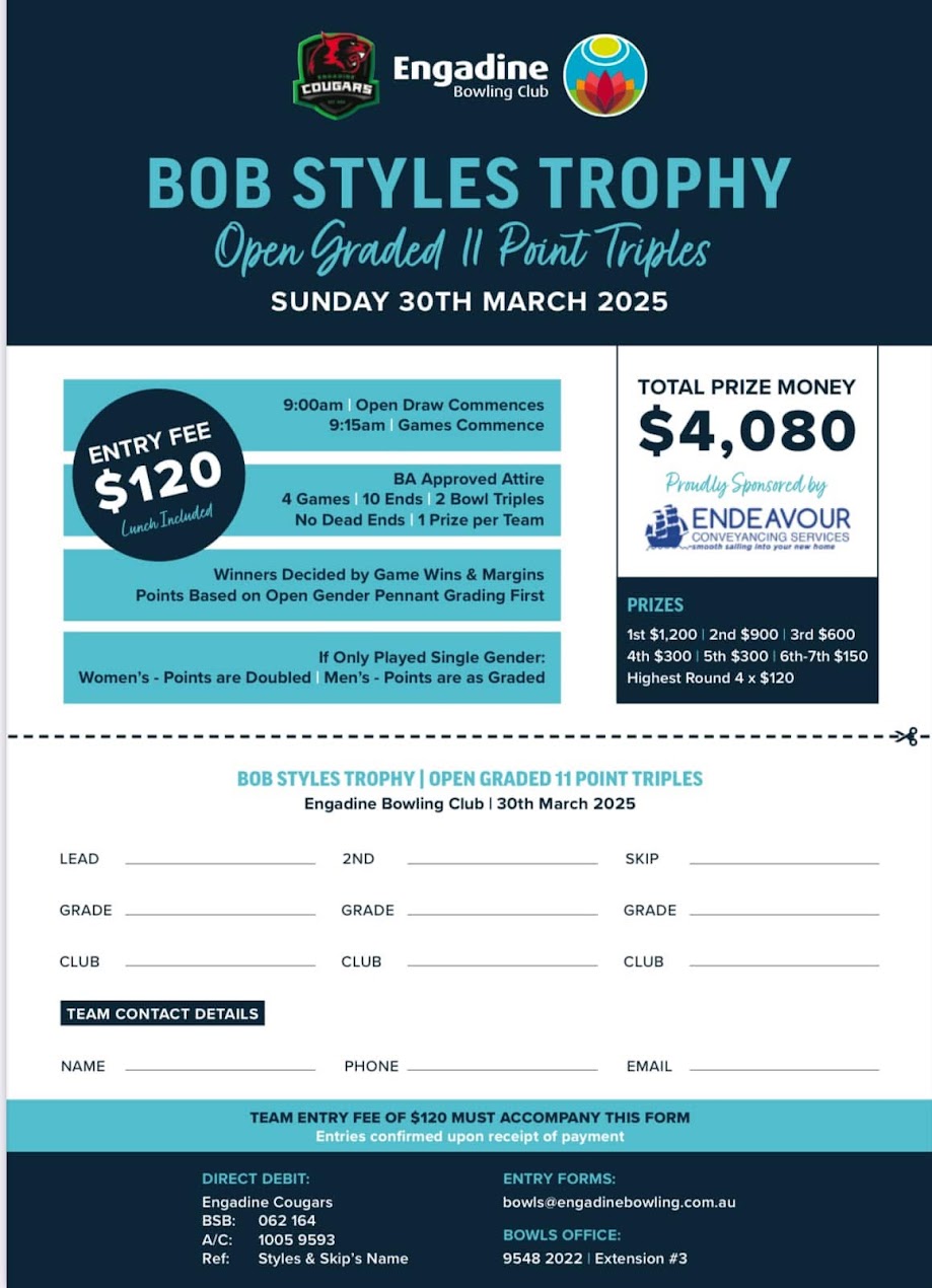 Bob Styles Trophy flyer