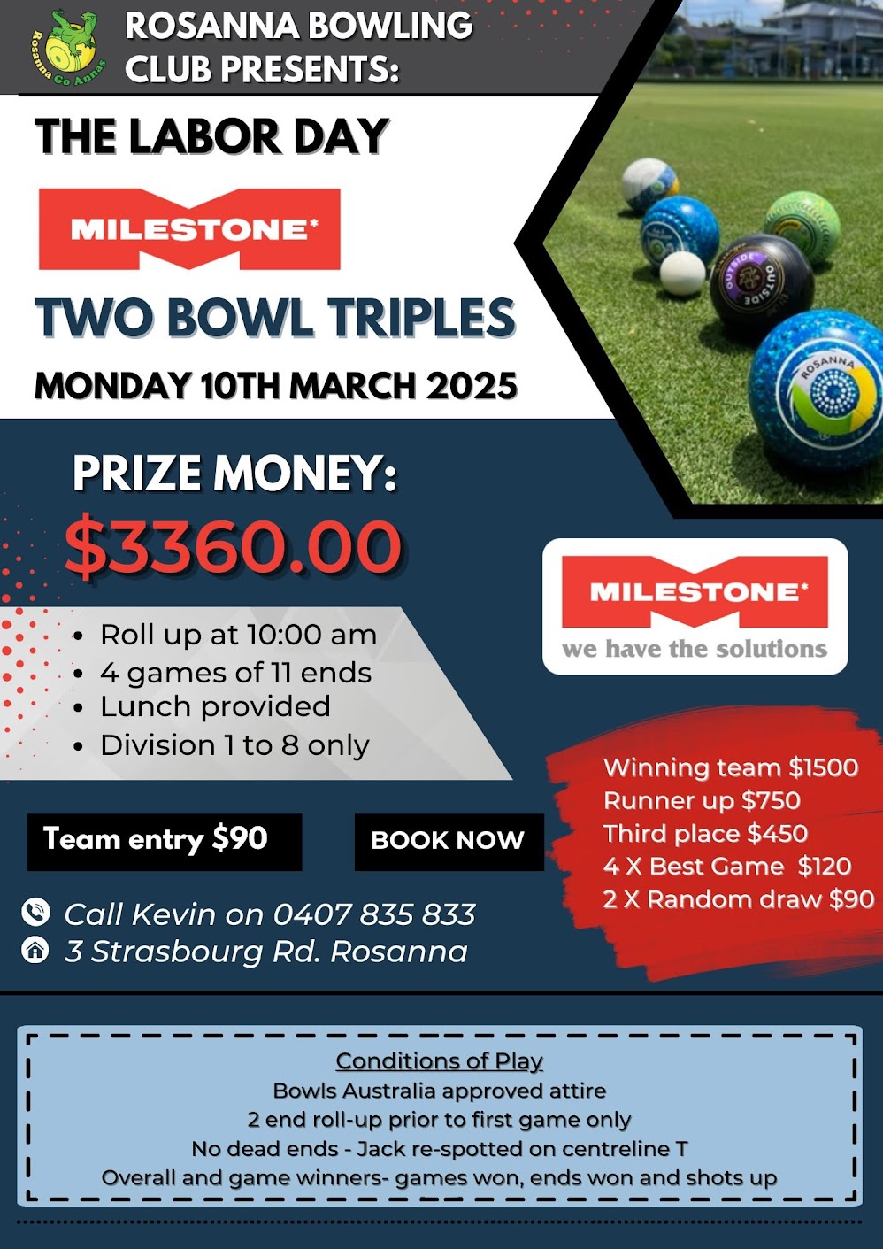 Labor Day Two Bowl Triples flyer
