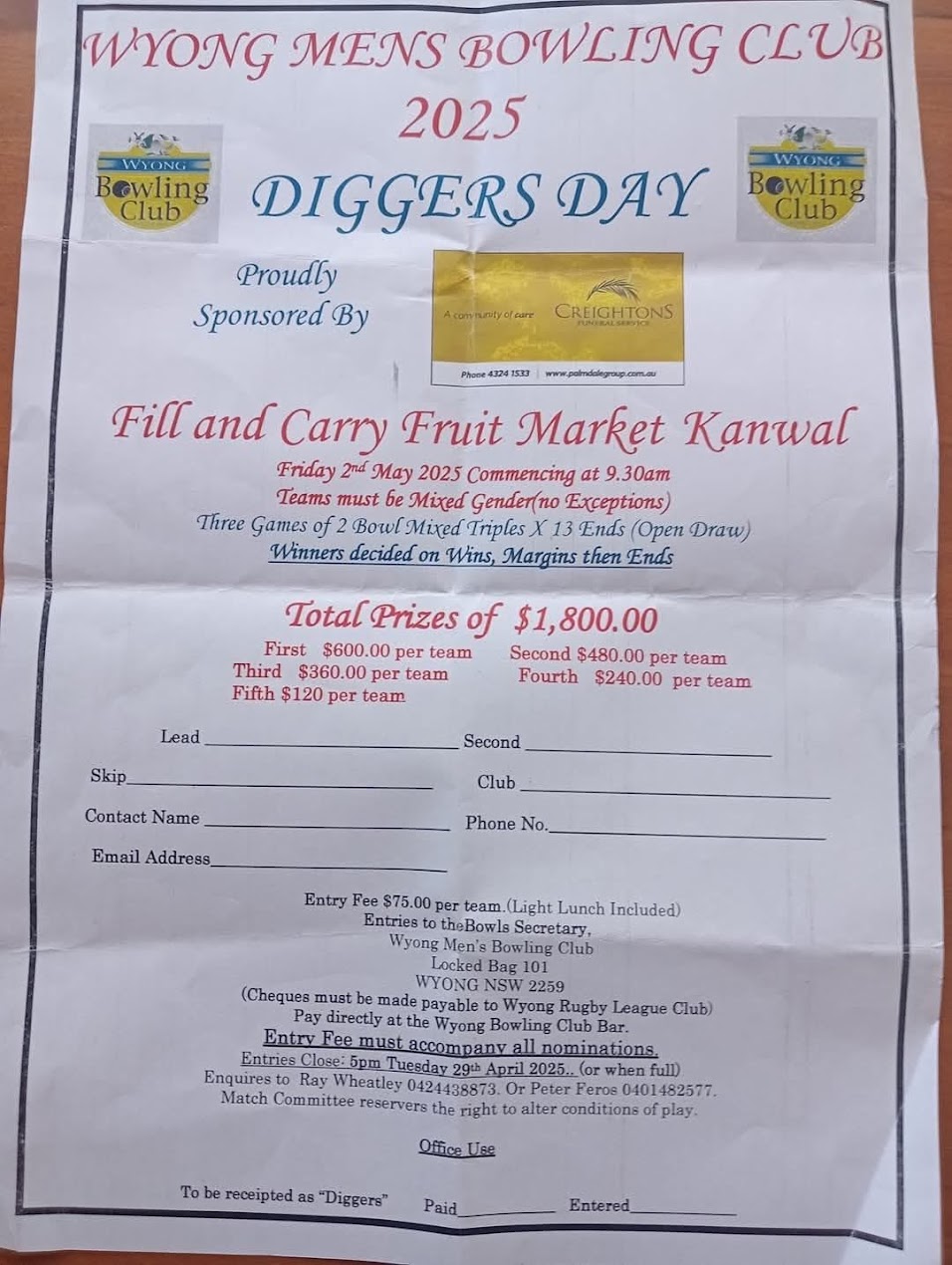 2025 Diggers Day flyer