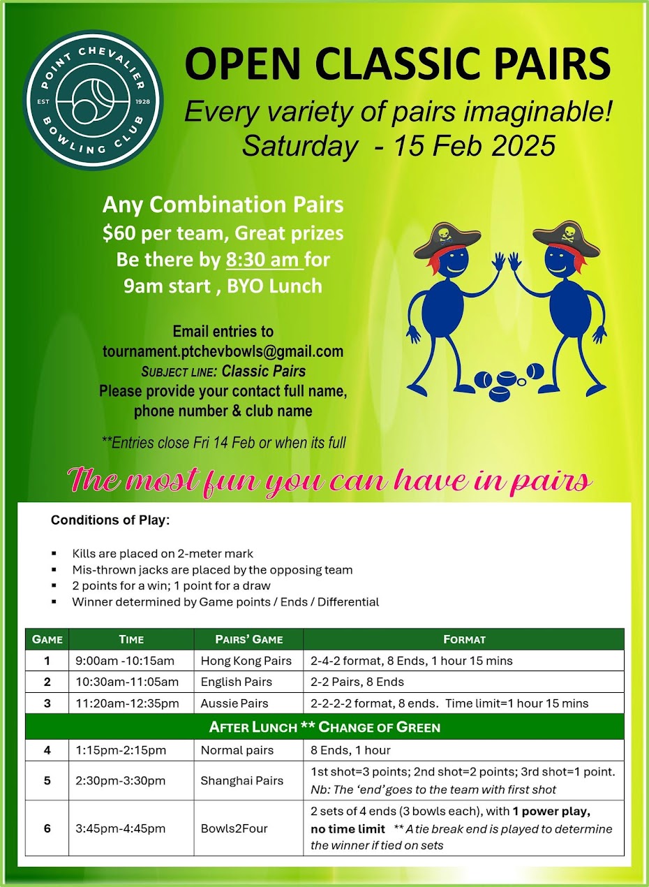 Open Classic Pairs flyer
