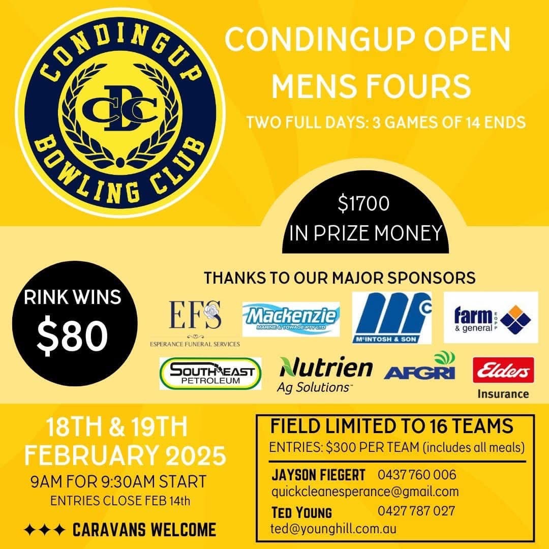 Condingup Open Mens Fours flyer