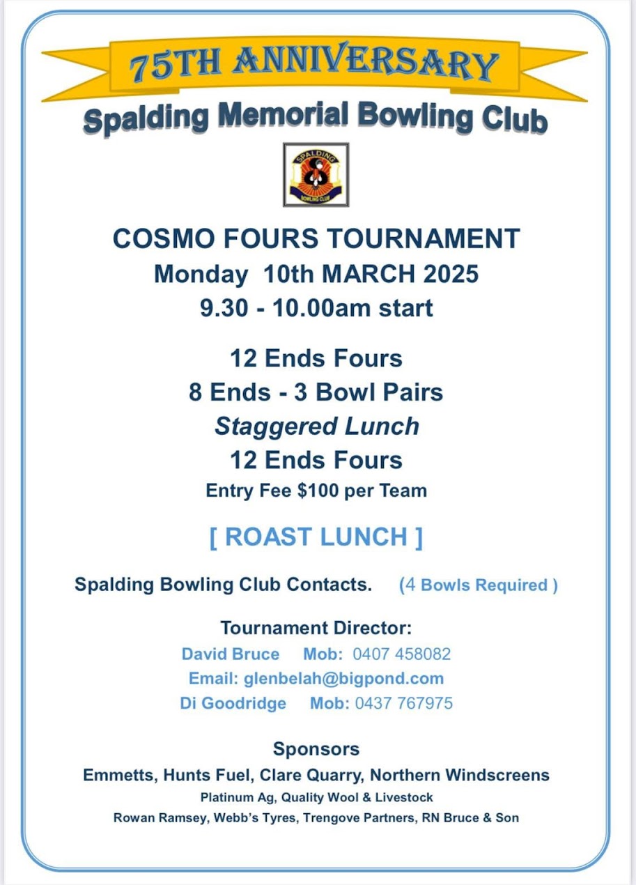Cosmo Fours Tournament flyer