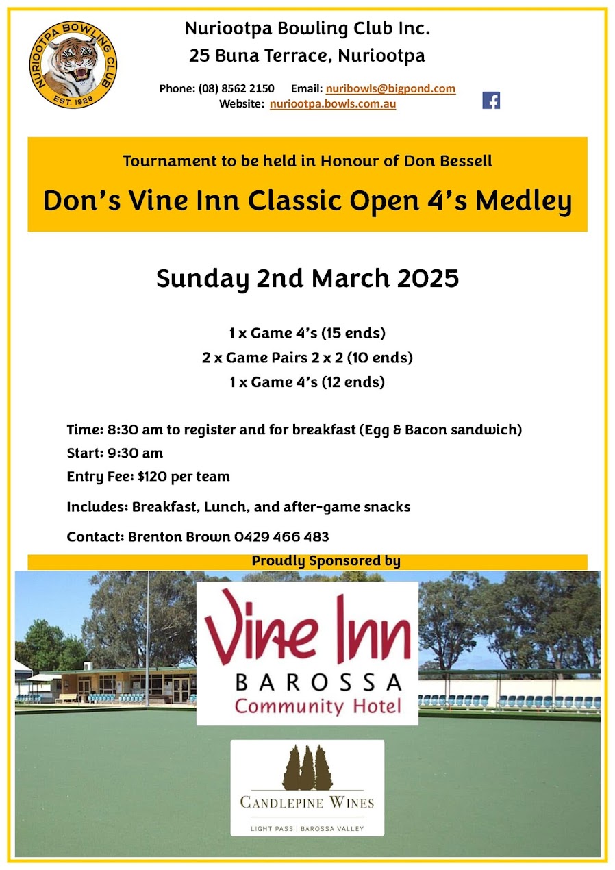 Dons Vine Inn Classic Open 4s Medley flyer