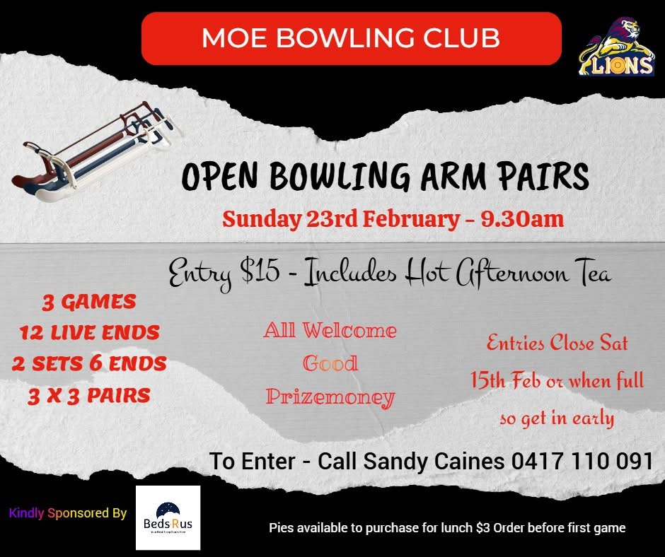 Open Bowling Arm Pairs flyer