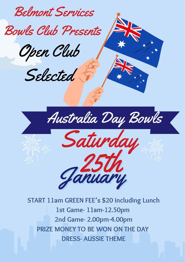 Australia Day Bowls flyer