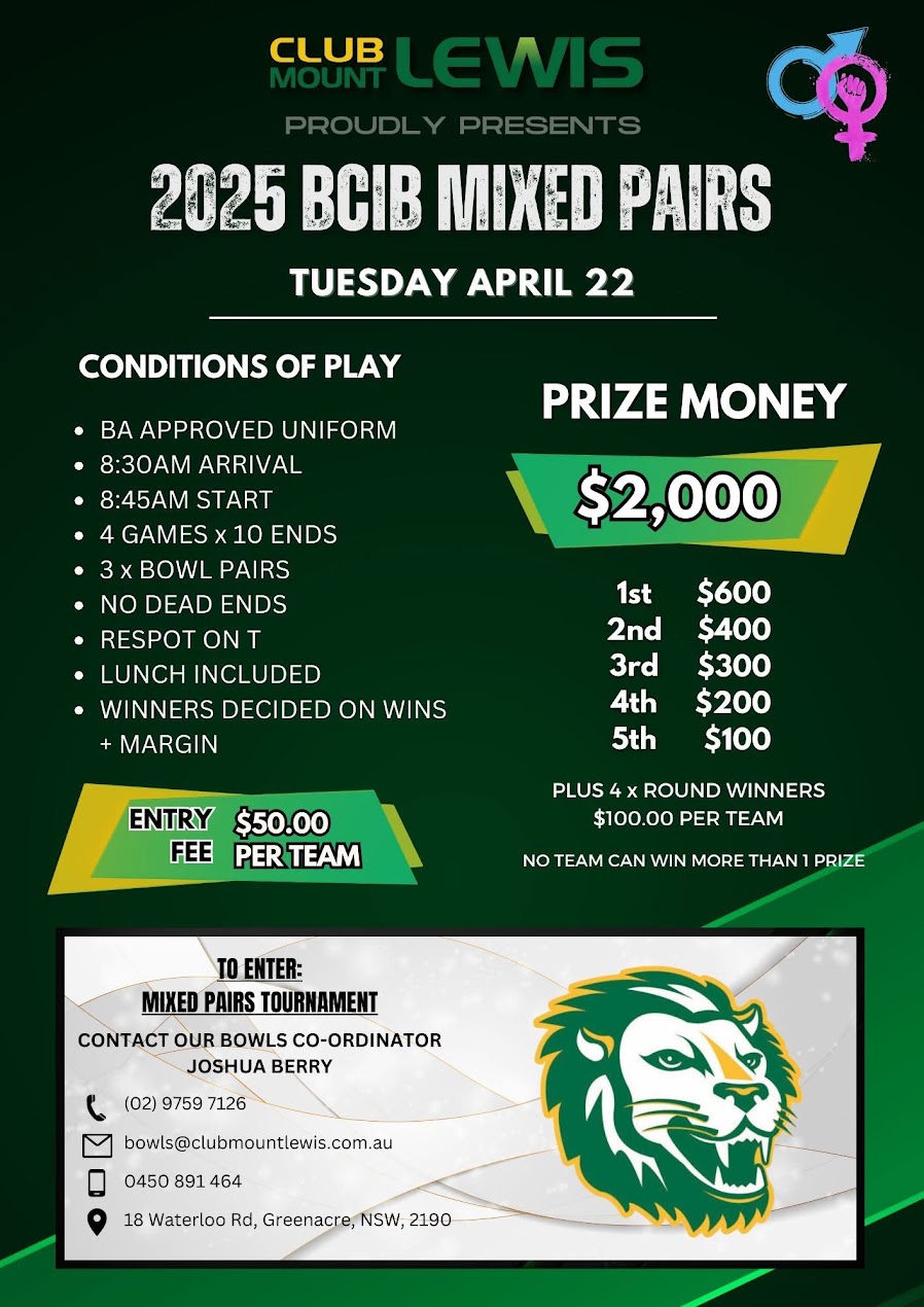 2025 BCIB Mixed Pairs flyer