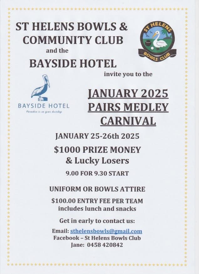 2025 Pairs Medley Carnival flyer