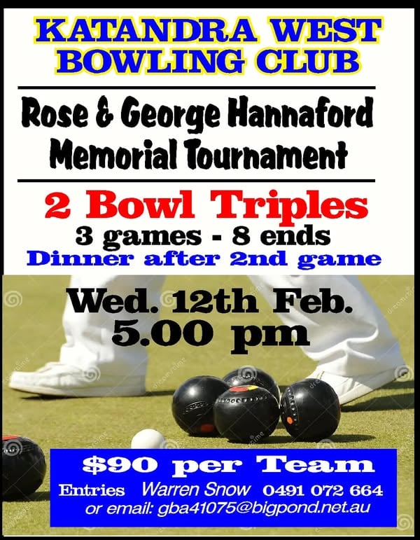 Rose & George Hannaford Memorial Tournament flyer