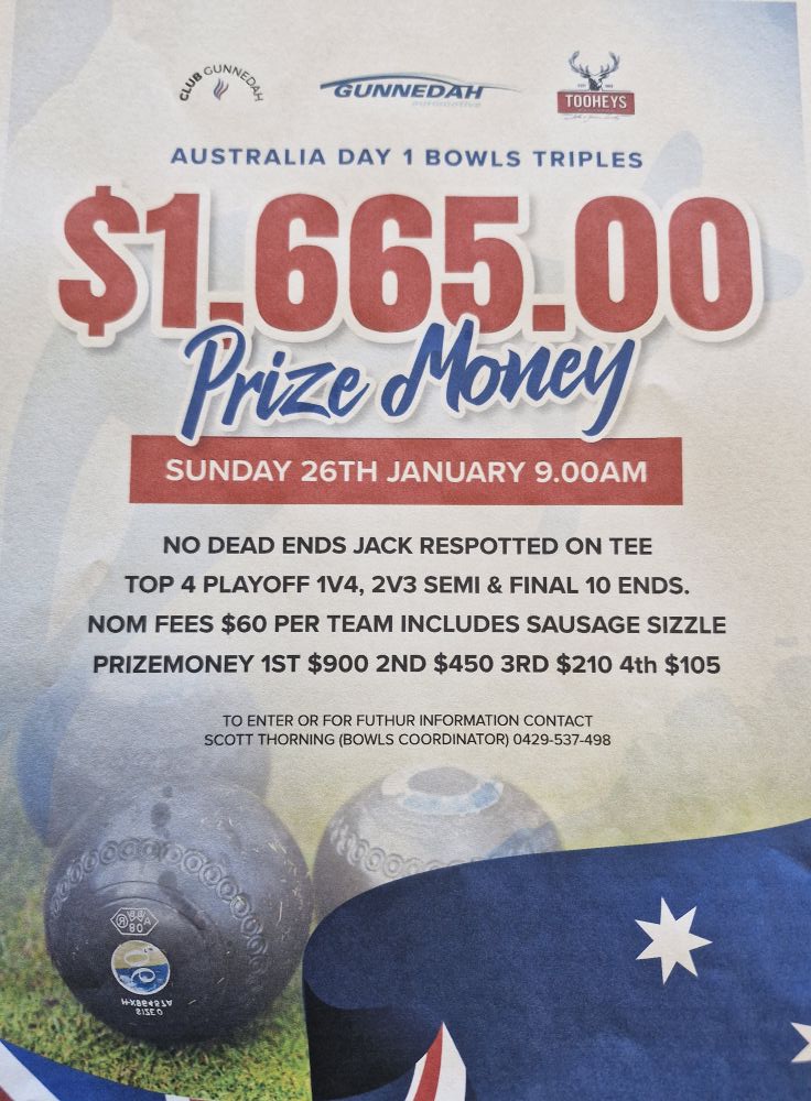 Australia Day 1 Bowl Triples
