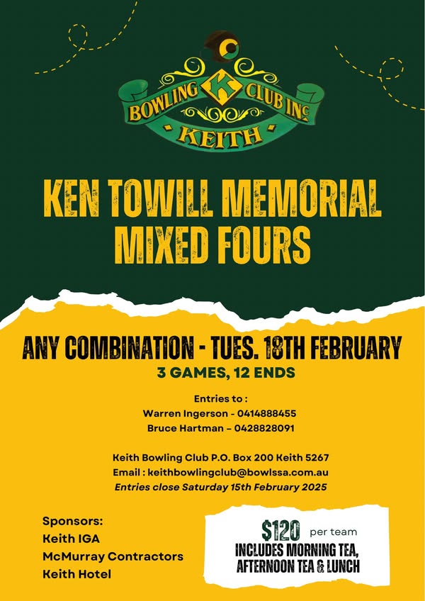 Ken Towill Memorial Fours flyer