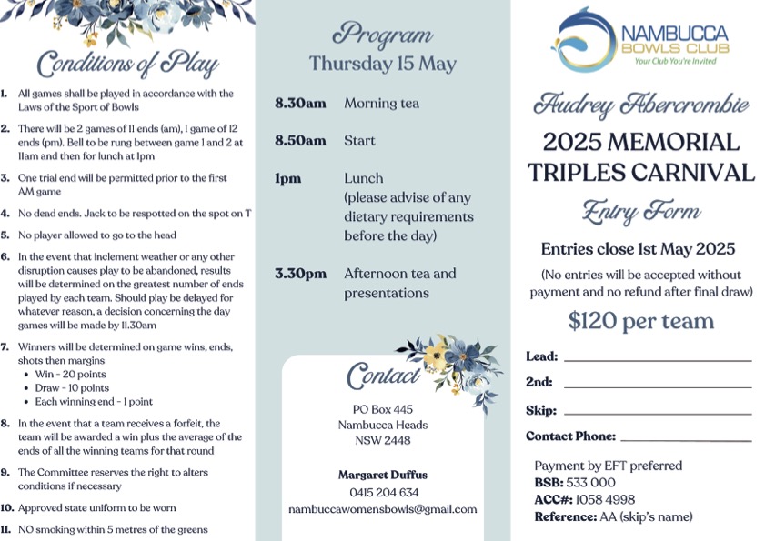 Audrey Abercrombie Women’s Triples Carnival flyer