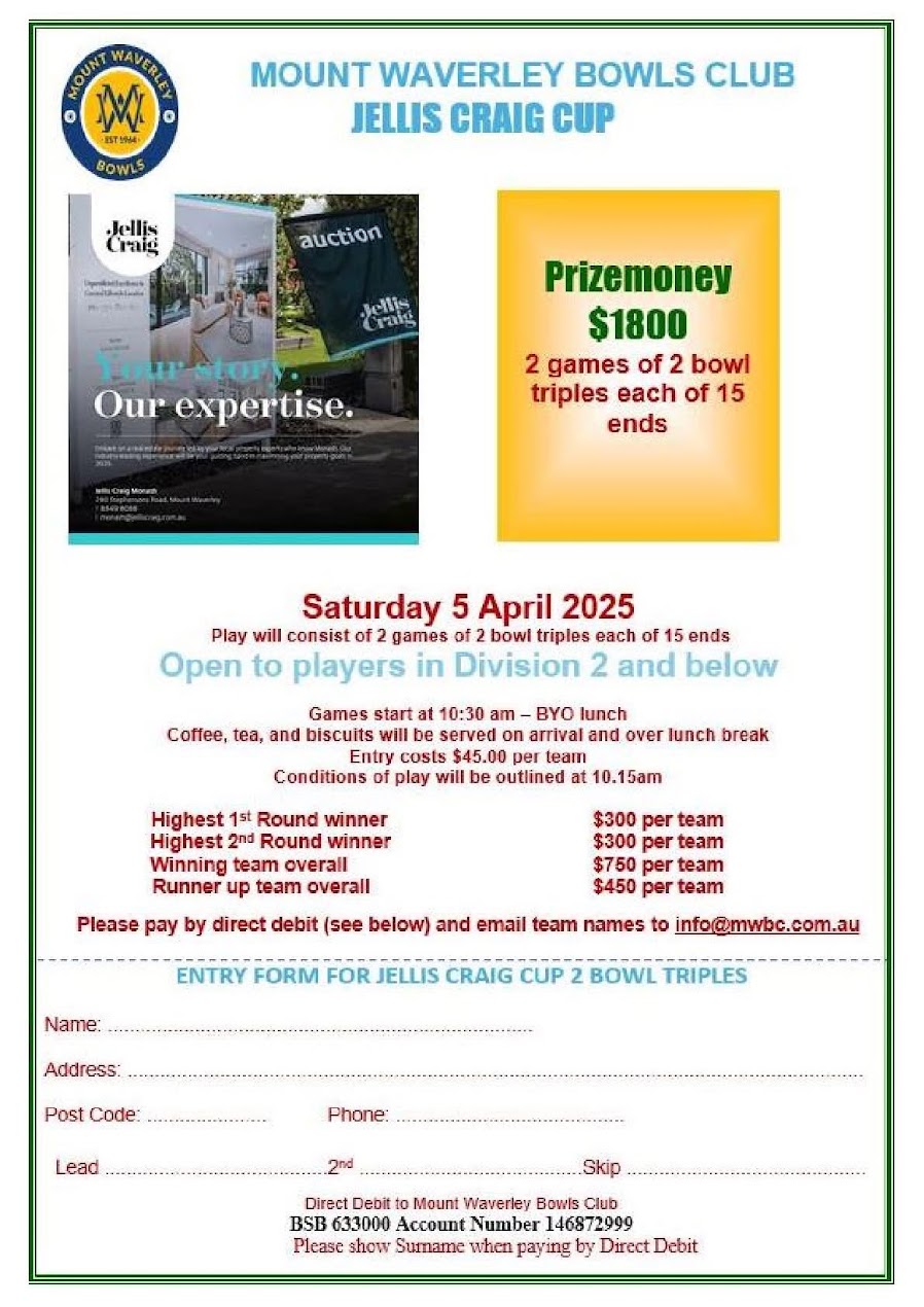 Jellis Craig Cup flyer