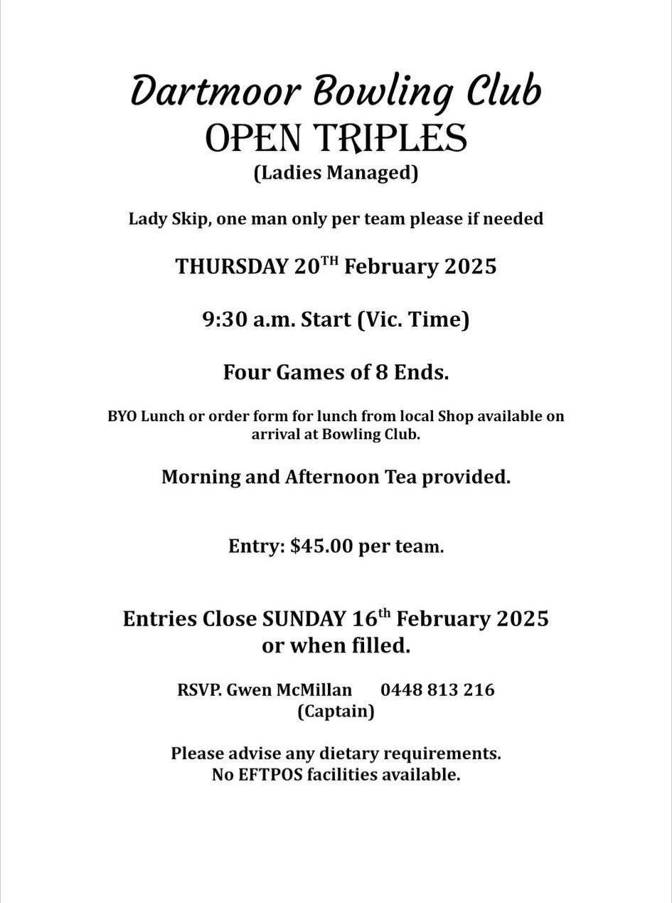 Dartmoor Open Triples flyer