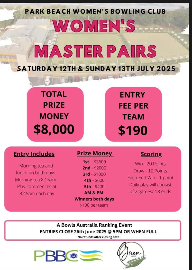 Womens Master Pairs flyer