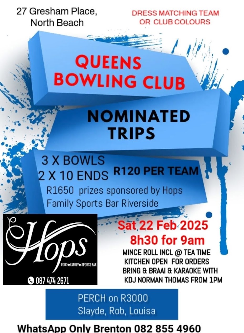 Queens Bowling Club Nominated Trips flyer