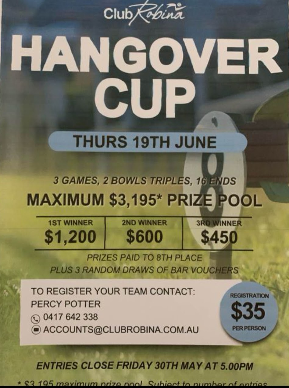 Hangover Cup flyer