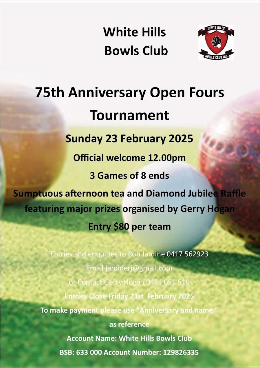 75th Anniversary Open Fours flyer