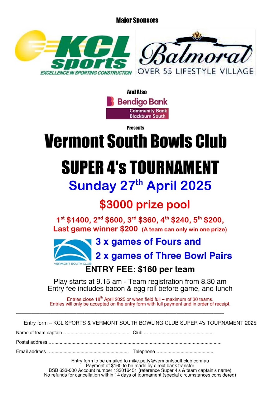 Super 4s Tournament flyer