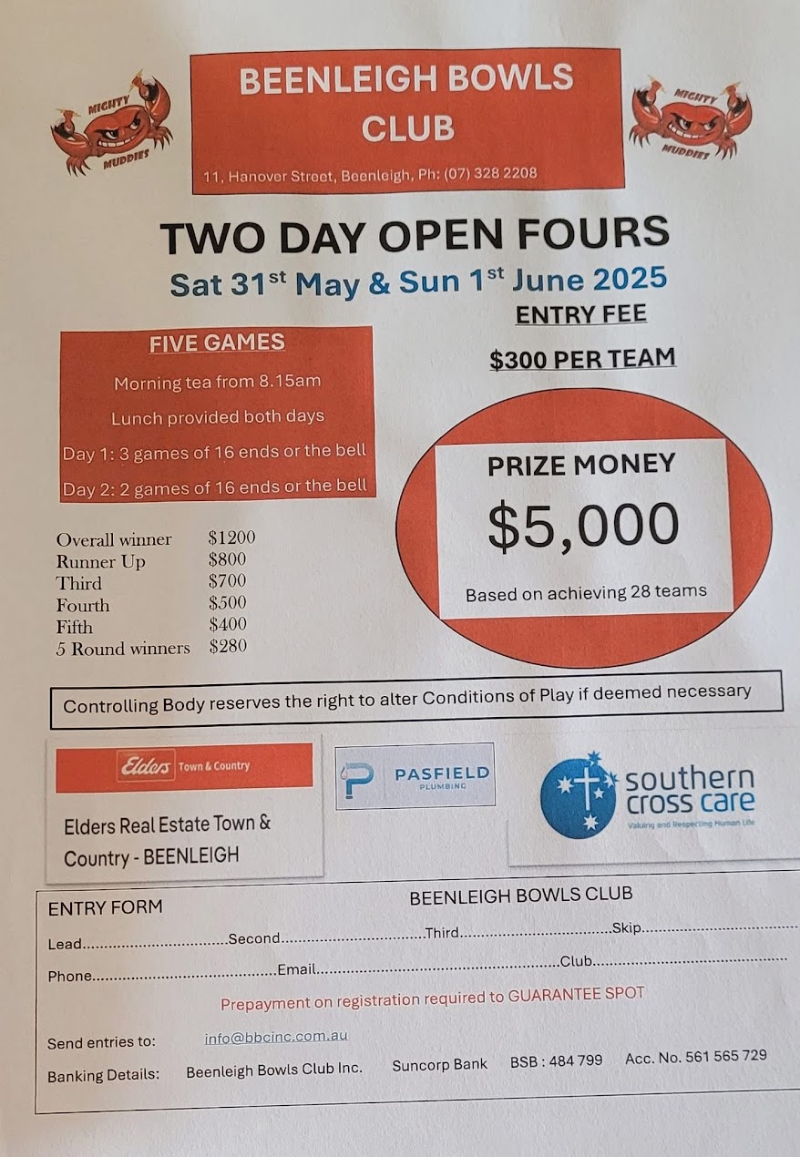 Two Day Open Fours flyer