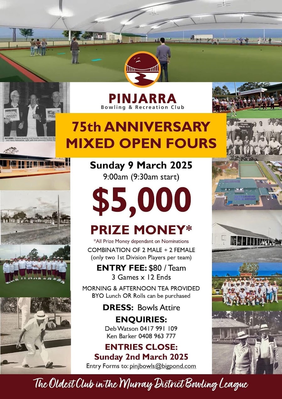 75th Anniversary Mixed Open Fours flyer