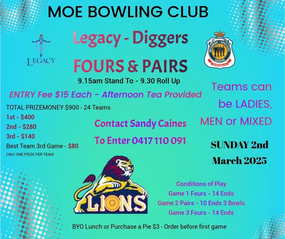 Legacy-Diggers Fours & Pairs flyer