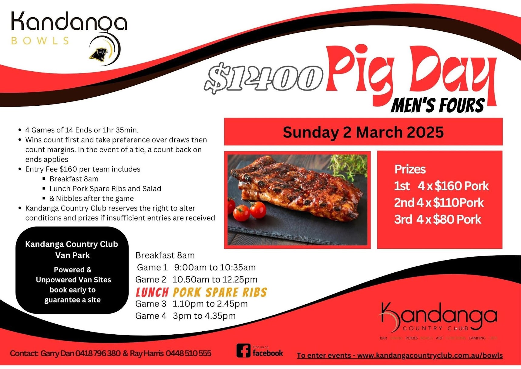 $1400 Pig Day Mens Fours flyer
