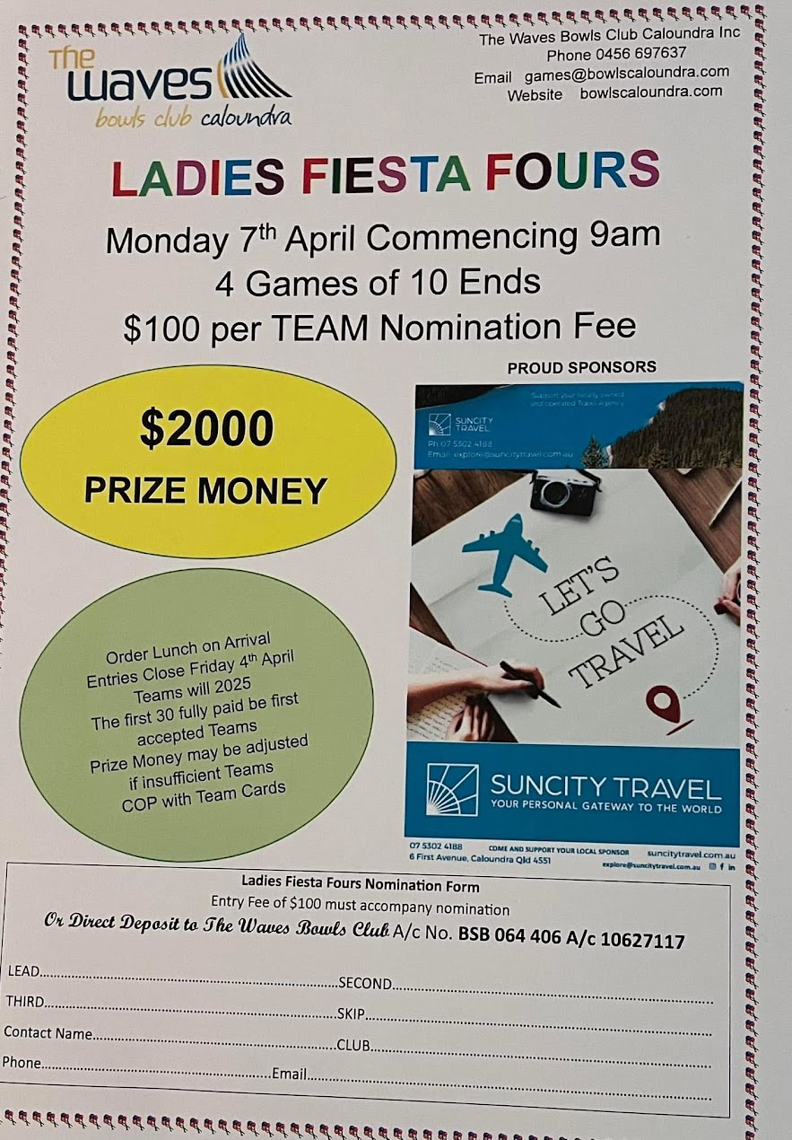 Ladies Fours Fiesta flyer