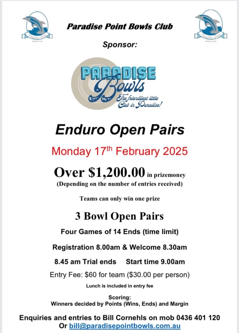 Enduro Open Pairs flyer