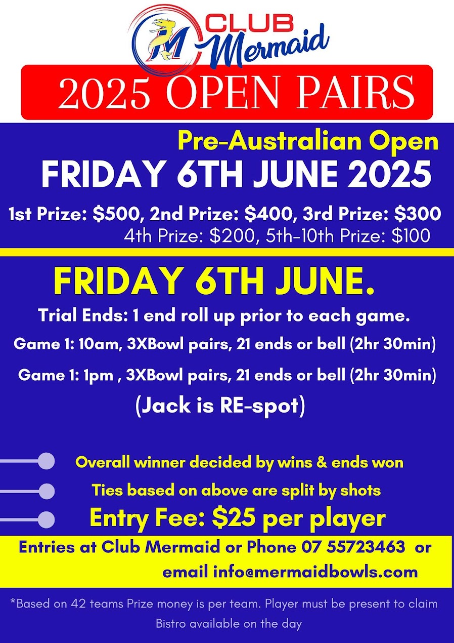 2025 Open Pairs flyer