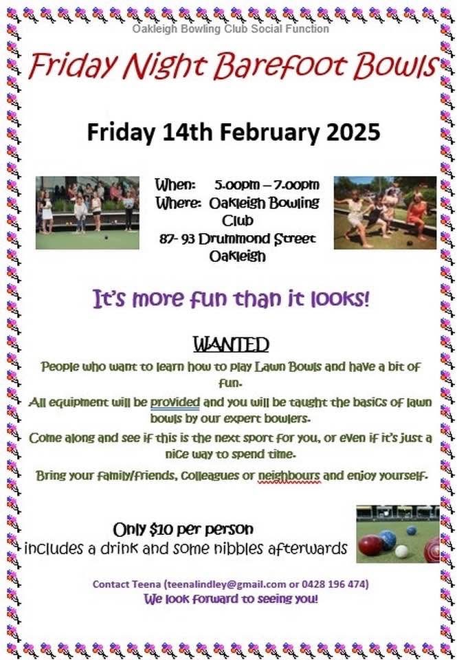 Friday Night Barefoot Bowls