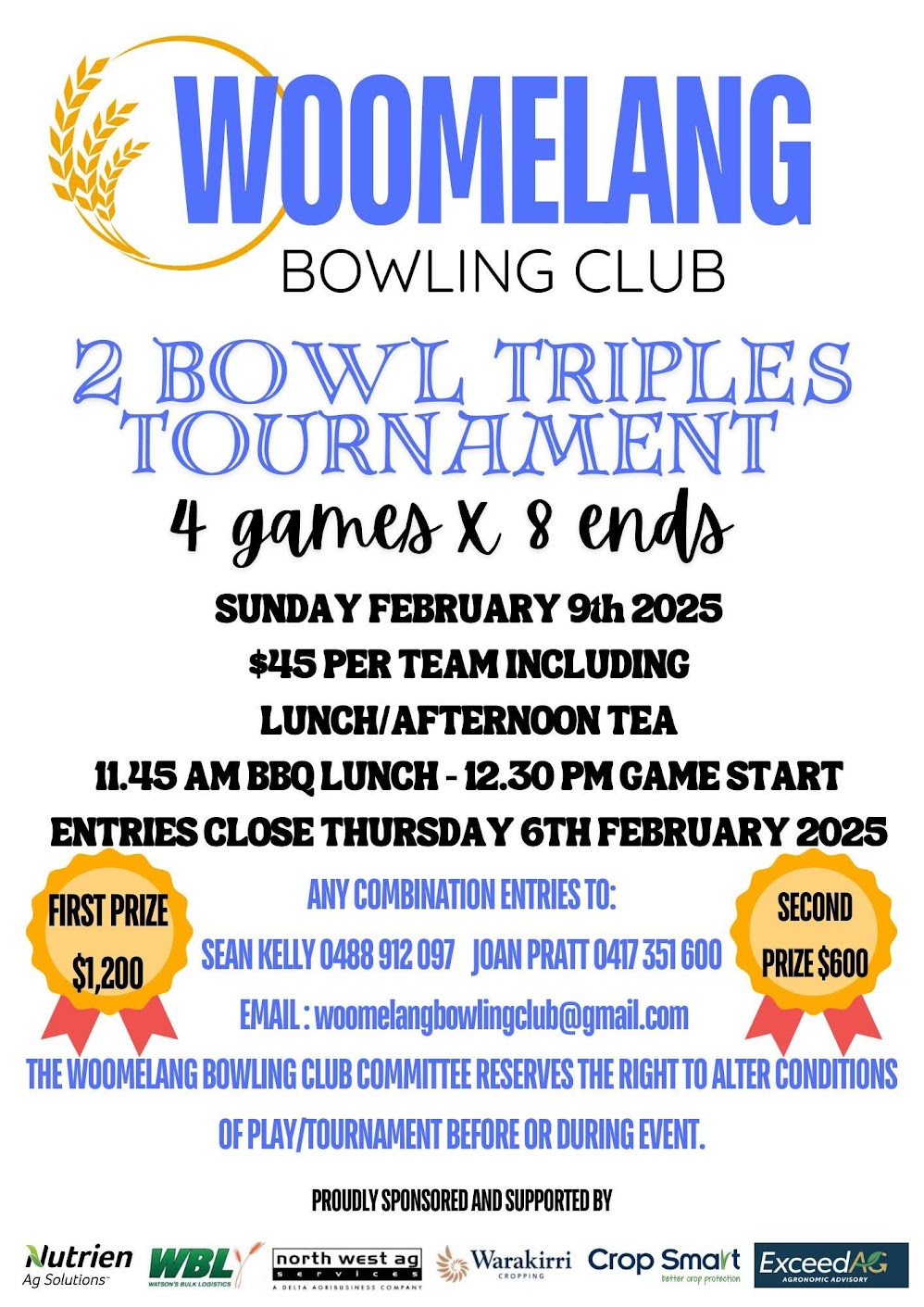 Woomelang 2 Bowl Triples flyer