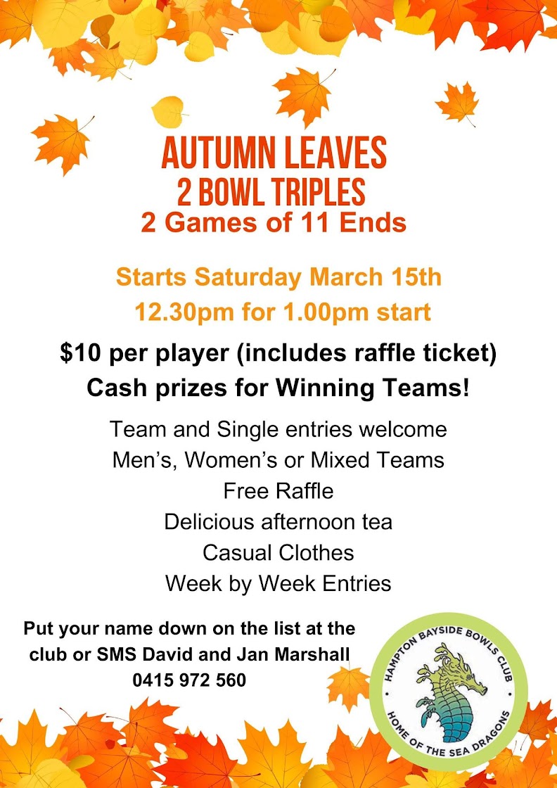 Autumn Leaves 2 Bowl Triples flyer