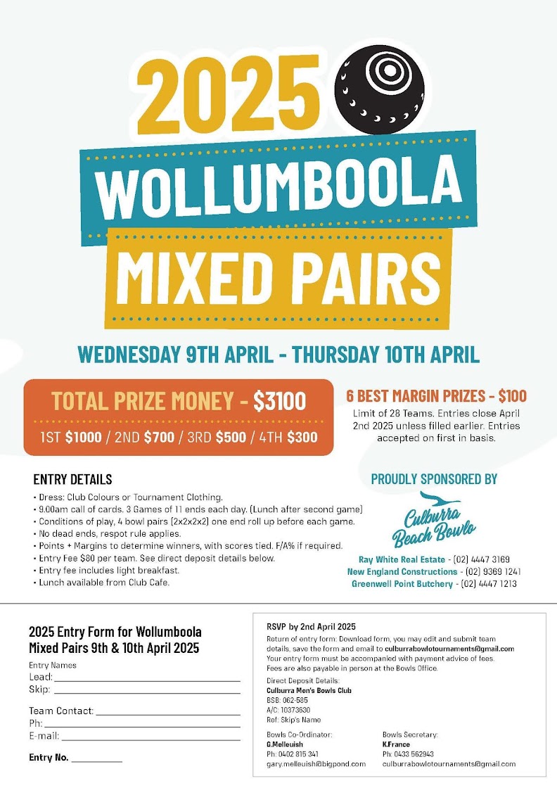 2025 Wollumboola Mixed Pairs