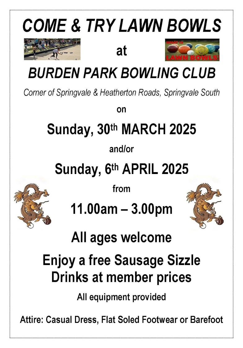 Come & Try Lawn Bowls flyer