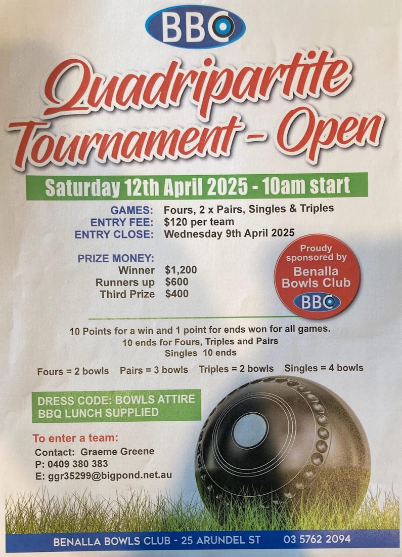 Quadripartite Tournament flyer