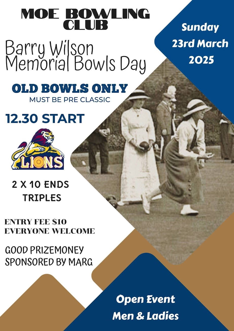 Barry Wilson Memorial Bowls Day flyer