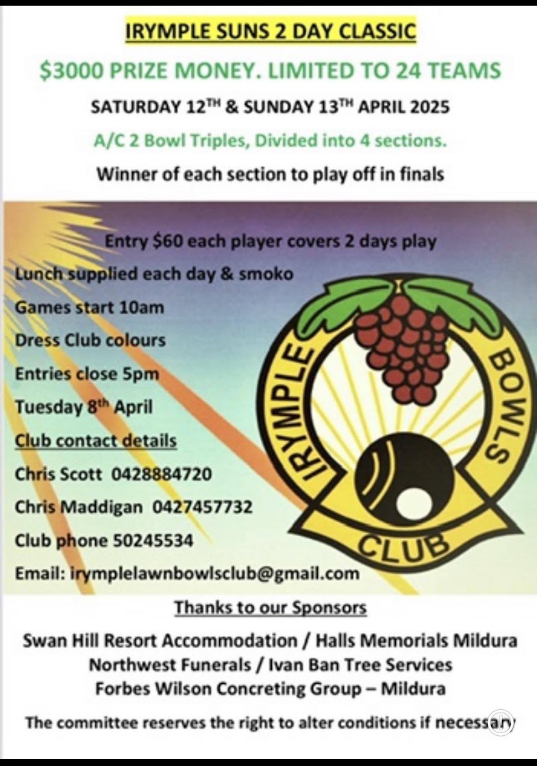 Irymple Suns 2 Day Classic flyer