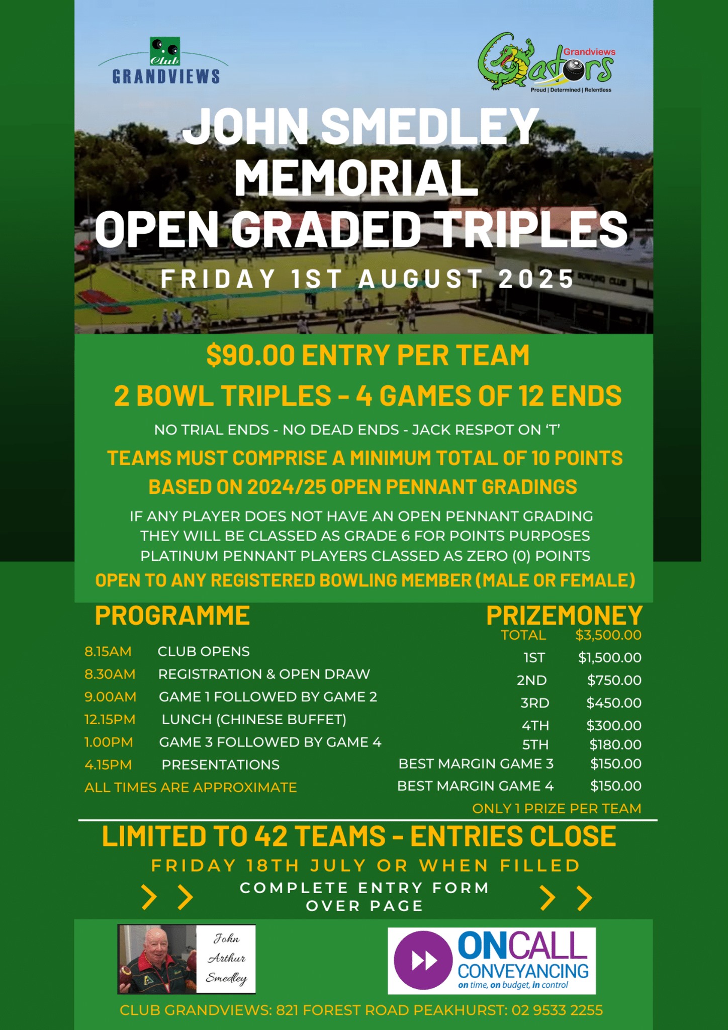 John Smedley Memorial Triples flyer