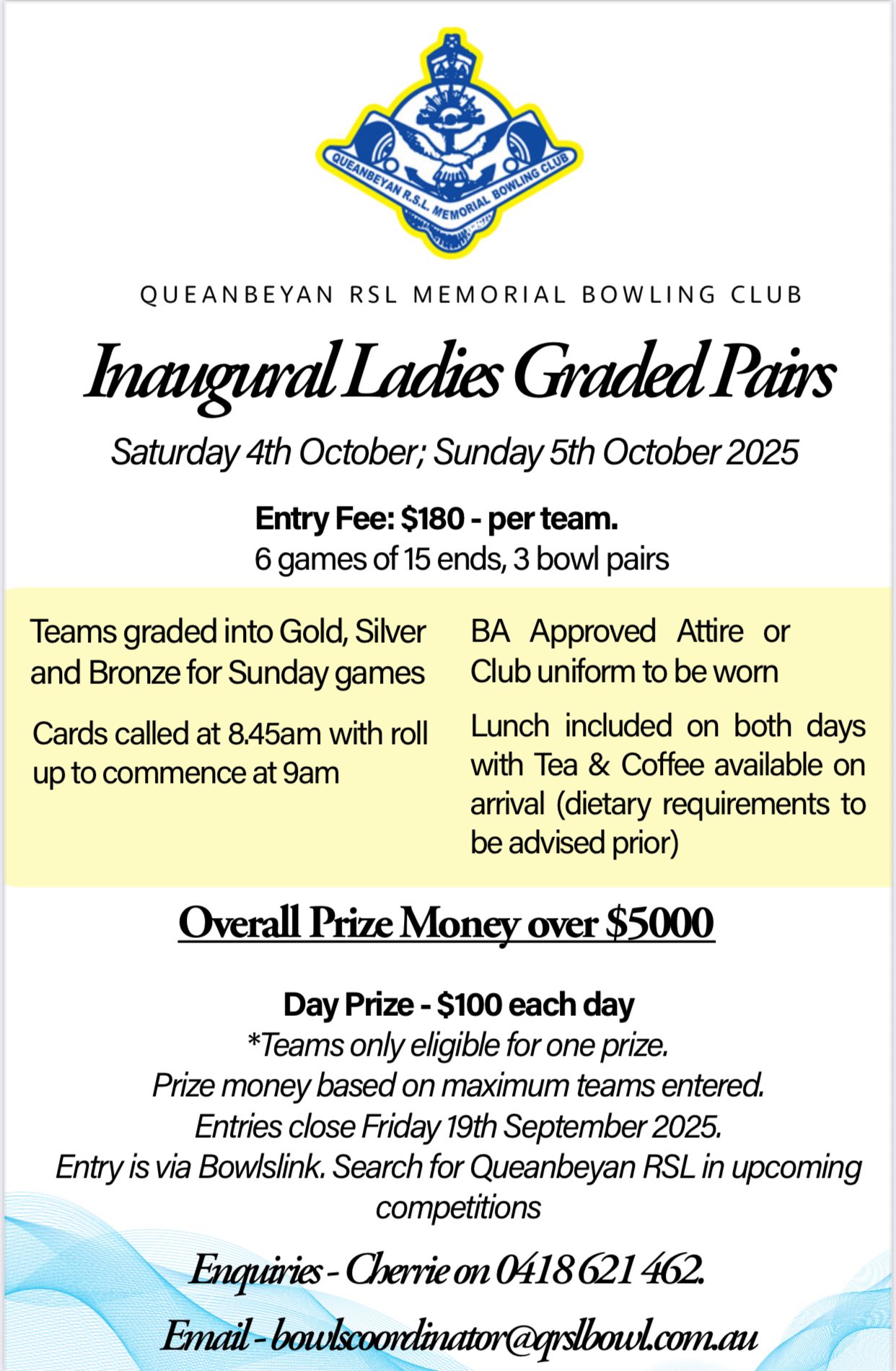 Inaugural Ladies Graded Pairs flyer