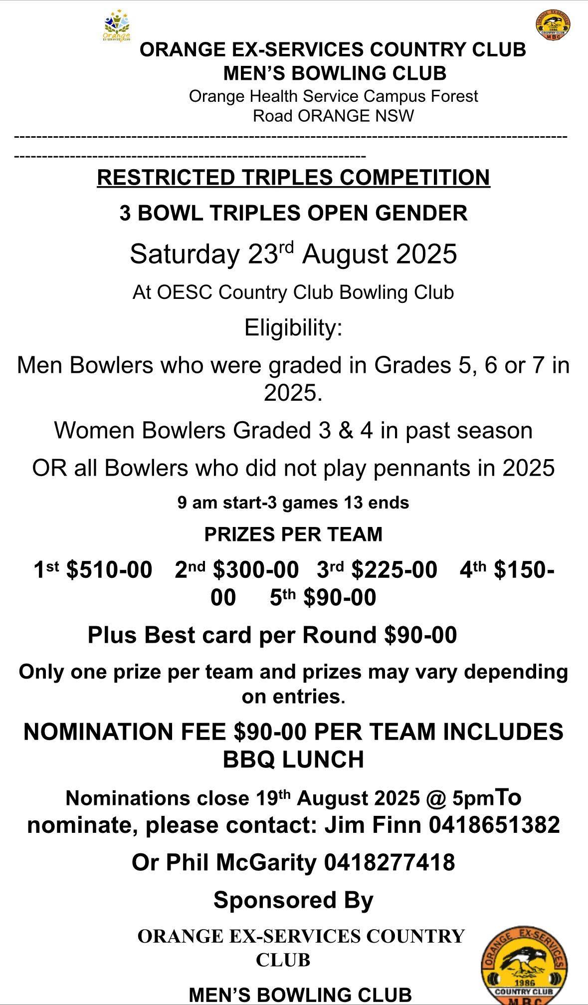 Restricted Triples Competition flyer