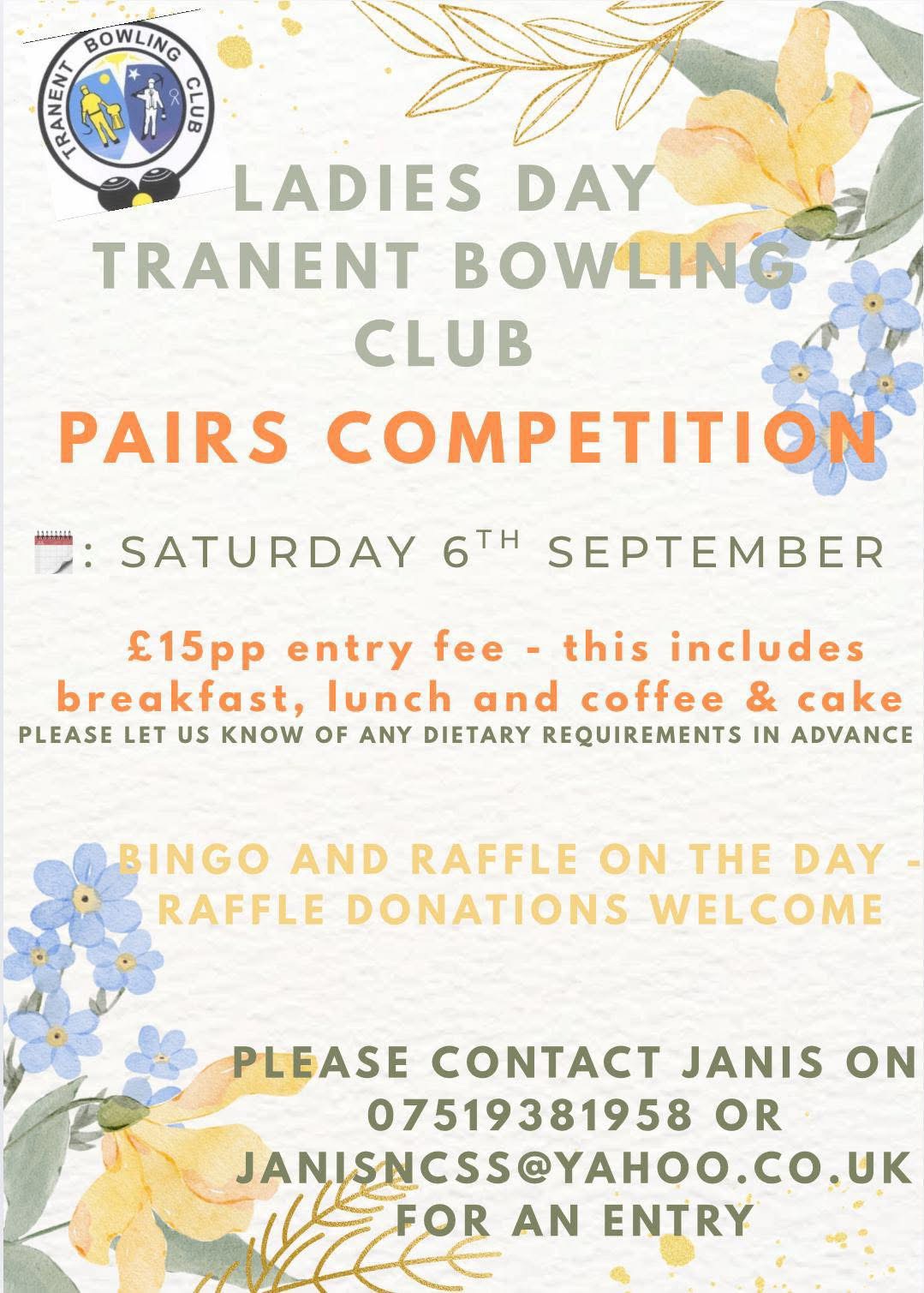 Ladies Day Open Pairs flyer