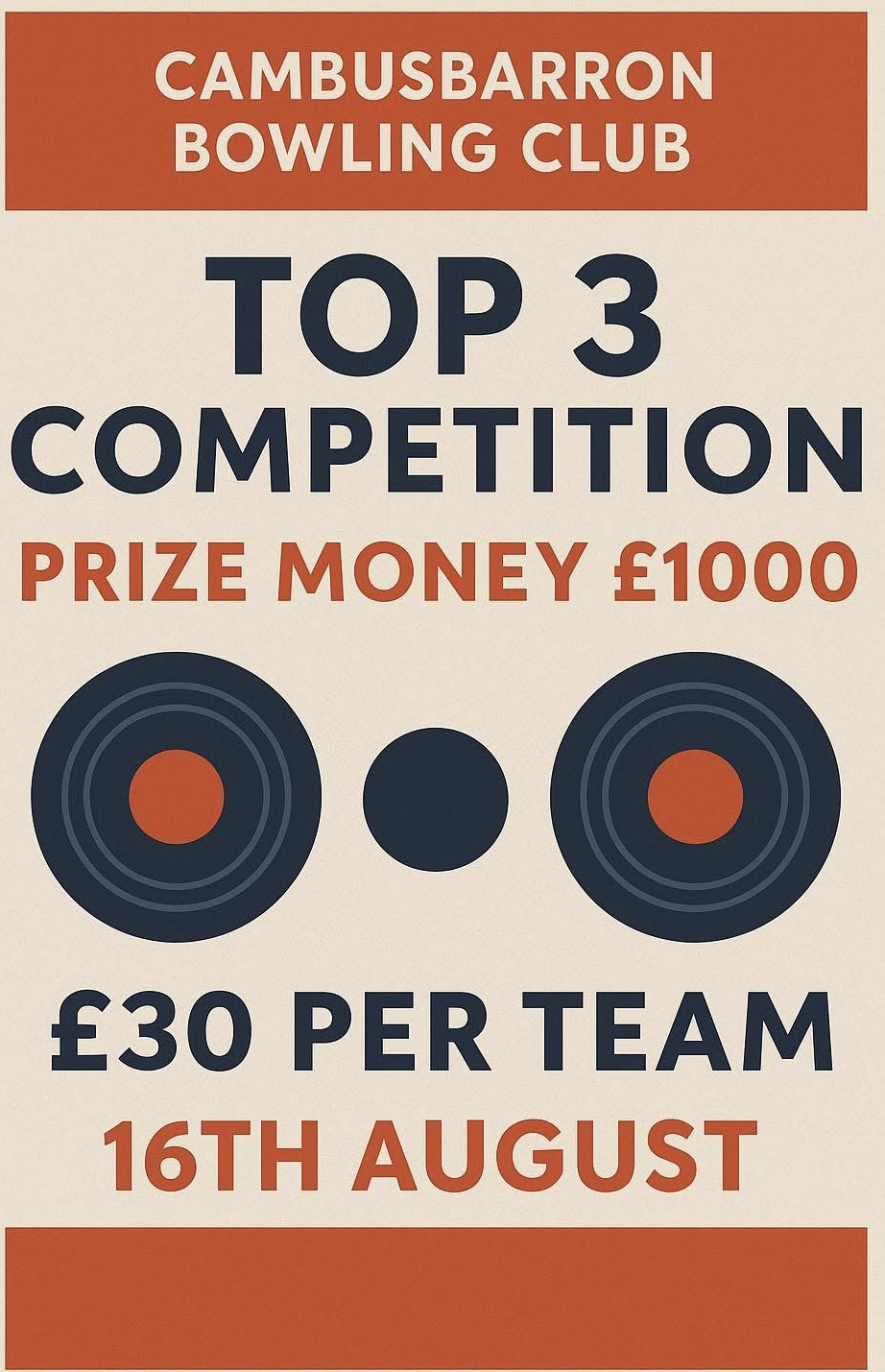 Cambusbarron Top 3 Competition flyer
